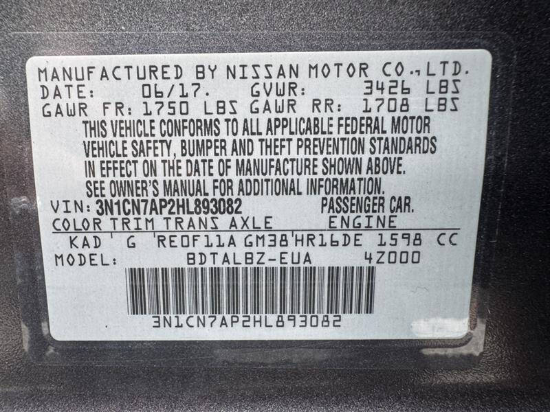 2017 Nissan Versa 1.6 SV