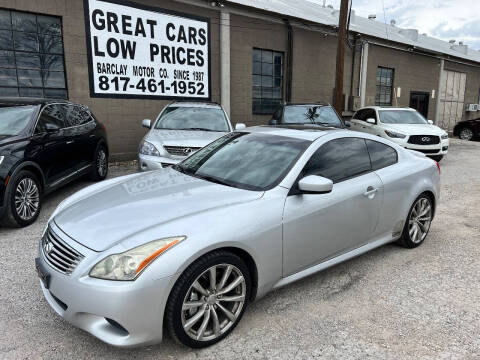 2008 Infiniti G37 for sale at BARCLAY MOTOR COMPANY in Arlington TX