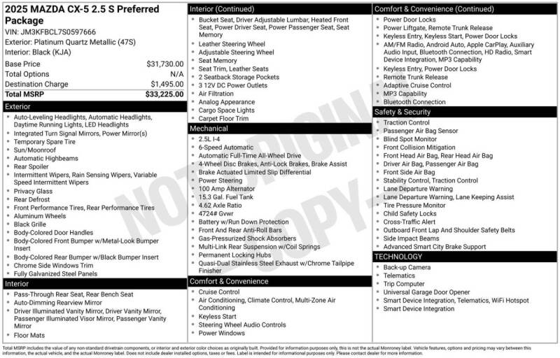 2025 Mazda CX-5 2.5 S Preferred