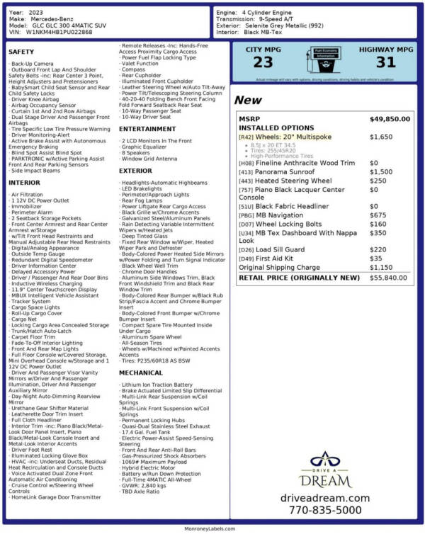 2023 Mercedes-Benz GLC GLC 300 4MATIC