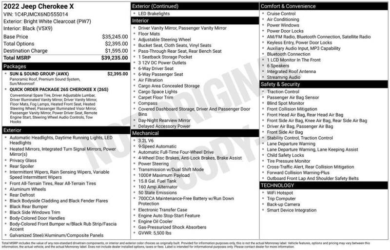 2022 Jeep Cherokee X