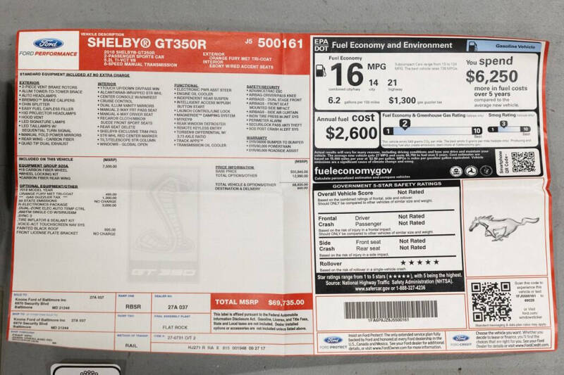 2018 Ford Mustang Shelby GT350R