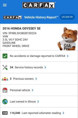 2016 Honda Odyssey SE