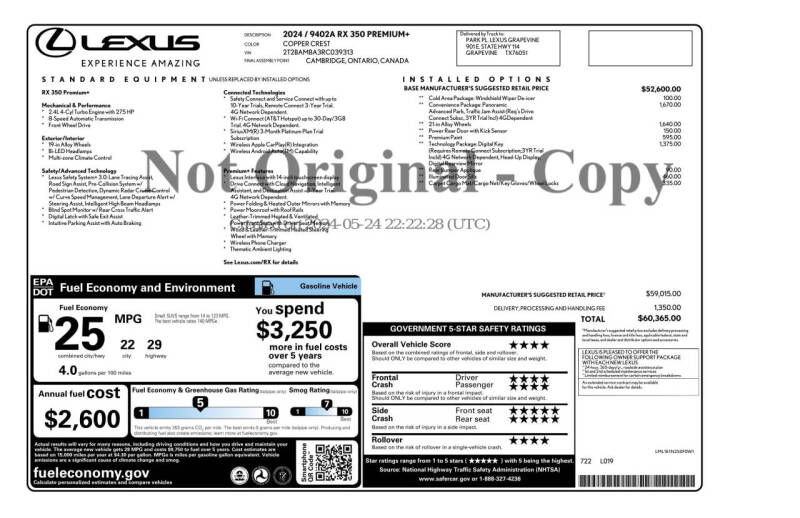 2024 Lexus RX 350 Premium