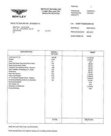 2013 Bentley Continental GT V8