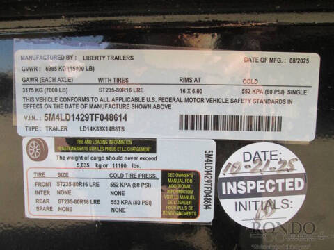 2026 Liberty Trailers Dump LD14K83X14B8TSFT