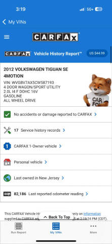2012 Volkswagen Tiguan SE 4Motion