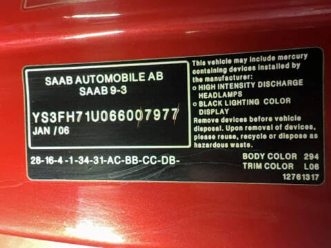 2006 Saab 9-3 Aero