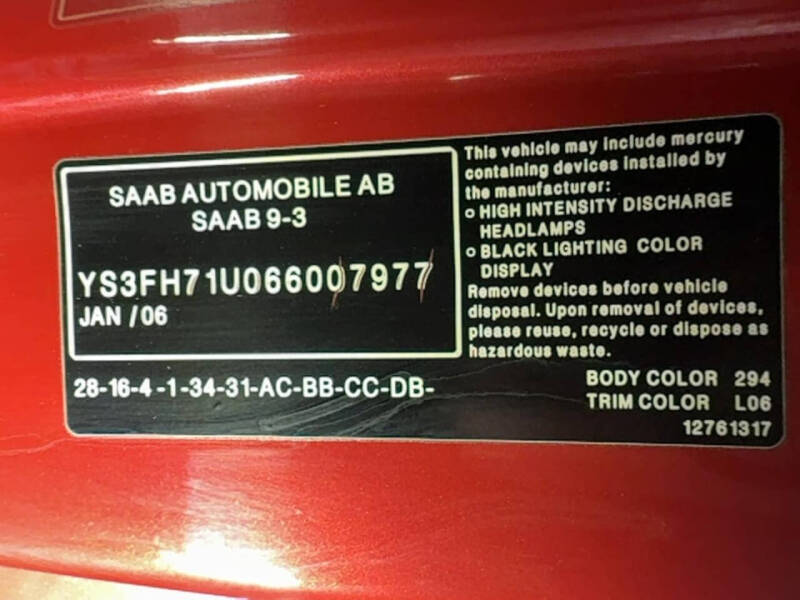 2006 Saab 9-3 Aero