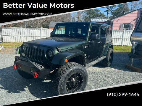 Jeep Wrangler Unlimited For Sale in Wilmington, NC - Better Value Motors Jeep Wrangler Unlimited For Sale in Wilmington, NC - Better Value Motors