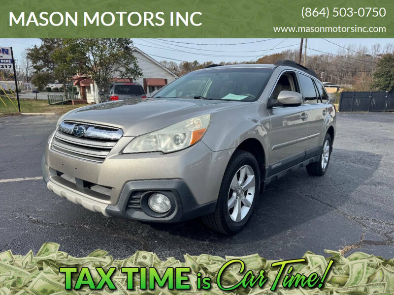 2014 Subaru Outback for sale at MASON MOTORS INC in Spartanburg SC