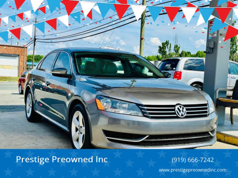 2014 Volkswagen Passat for sale at Prestige Preowned Inc in Burlington NC