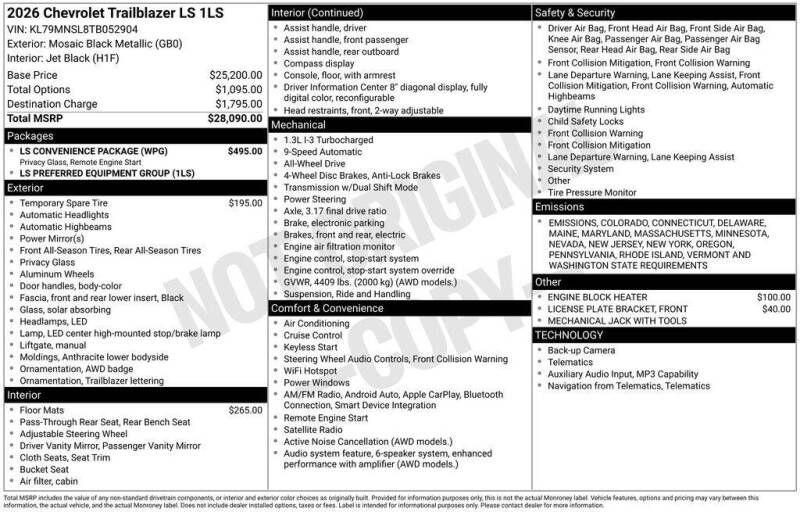2026 Chevrolet TrailBlazer LS