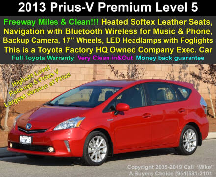 2013 Toyota Prius v for sale at A Buyers Choice in Jurupa Valley CA