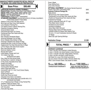 2023 Chrysler Pacifica Plug-In Hybrid Touring L