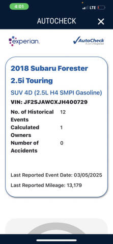 2018 Subaru Forester 2.5i Touring