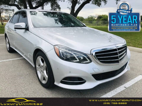 2014 Mercedes-Benz E-Class for sale at LUXURY UNLIMITED AUTO SALES in San Antonio TX
