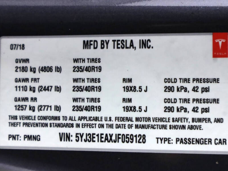 2018 Tesla Model 3 Long Range