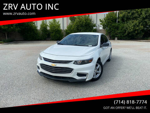 2016 Chevrolet Malibu for sale at ZRV AUTO INC in Brea CA