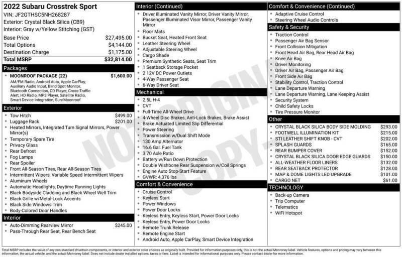 2022 Subaru Crosstrek Sport