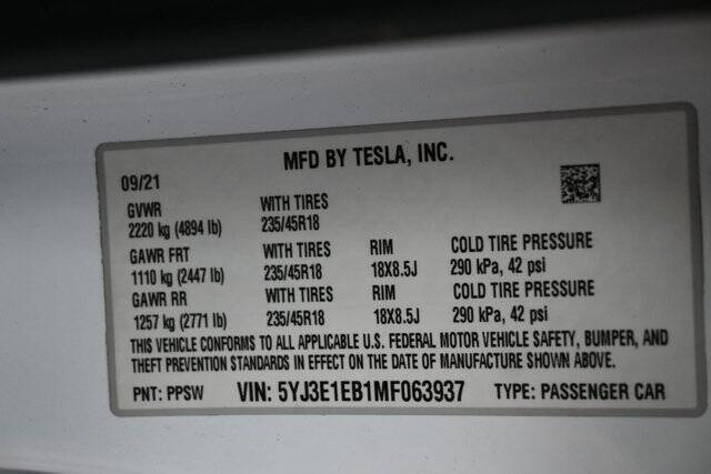 2021 Tesla Model 3 Long Range