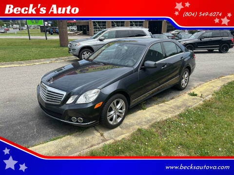 2010 Mercedes-Benz E-Class for sale at Beck's Auto in Chesterfield VA