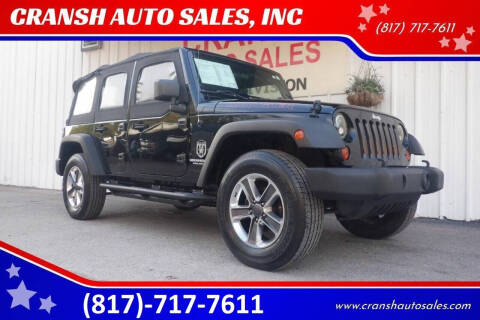 2013 Jeep Wrangler Unlimited for sale at CRANSH AUTO SALES, INC in Arlington TX