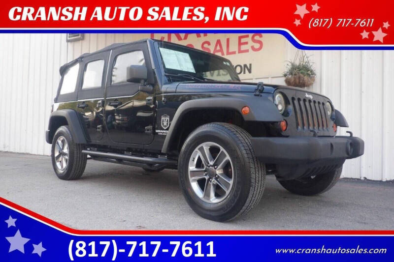 2013 Jeep Wrangler Unlimited for sale at CRANSH AUTO SALES, INC in Arlington TX