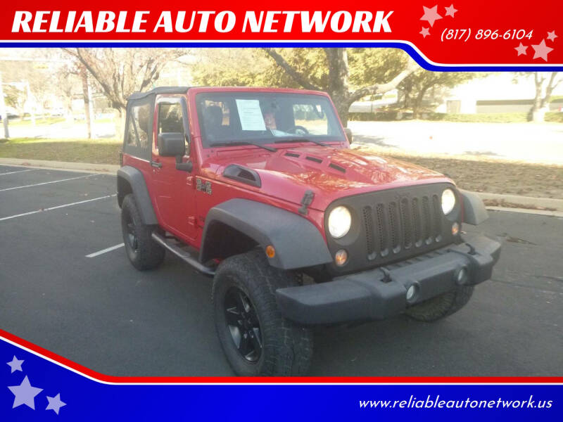 2014 Jeep Wrangler for sale at RELIABLE AUTO NETWORK in Arlington TX