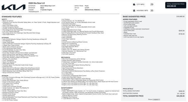 2020 Kia Soul LX
