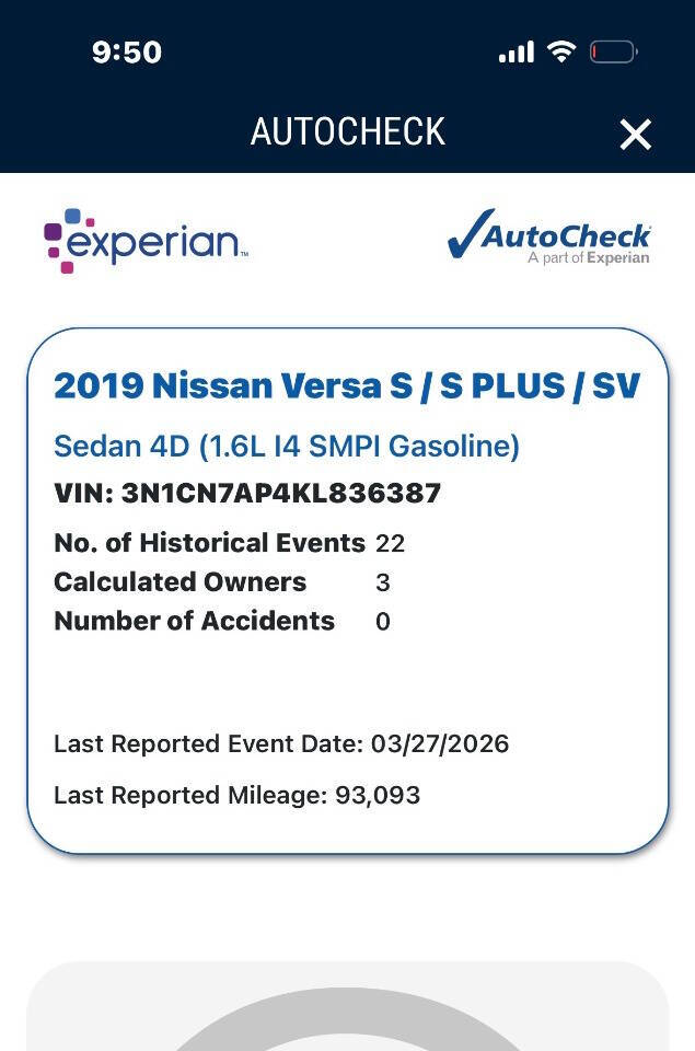 Black 2019 Nissan Versa SV SV 4dr Sedan 13