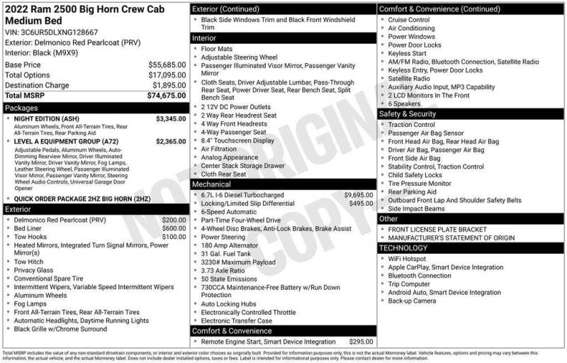 2022 RAM 2500 Big Horn