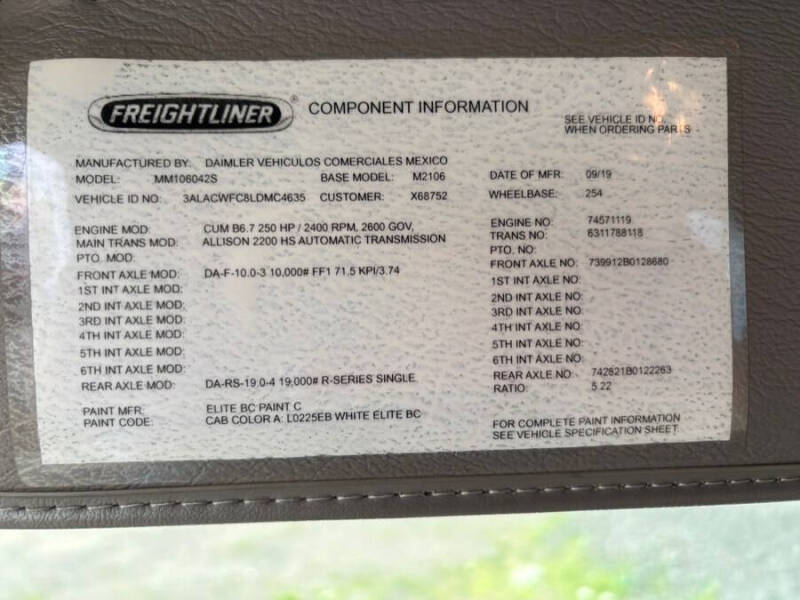 2020 Freightliner M2 106
