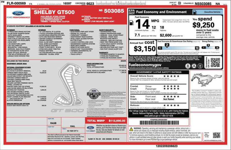 2022 Ford Mustang Shelby GT500