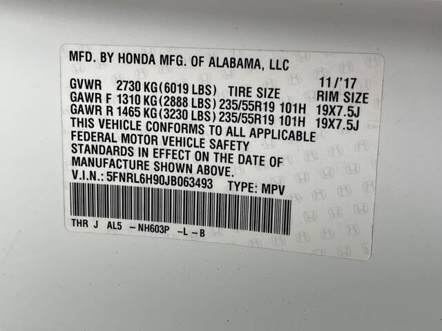 2018 Honda Odyssey Elite