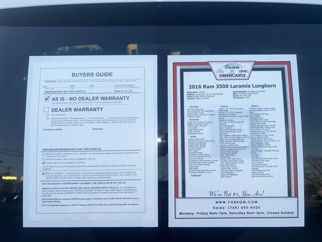2016 RAM 3500 Laramie Longhorn