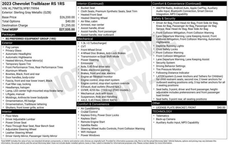 2023 Chevrolet TrailBlazer RS