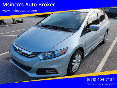 2012 Honda Insight for sale at Msinco's Auto Broker in Snellville GA