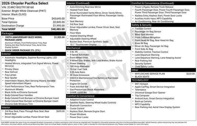 2026 Chrysler Pacifica Select