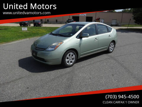 2008 Toyota Prius for sale at United Motors in Fredericksburg VA