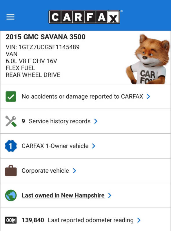 2015 GMC Savana 3500