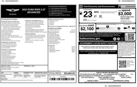 2021 Genesis GV80 2.5T