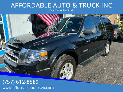 2008 Ford Expedition for sale at AFFORDABLE AUTO & TRUCK INC in Virginia Beach VA