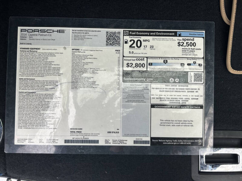 2014 Porsche Cayenne Platinum