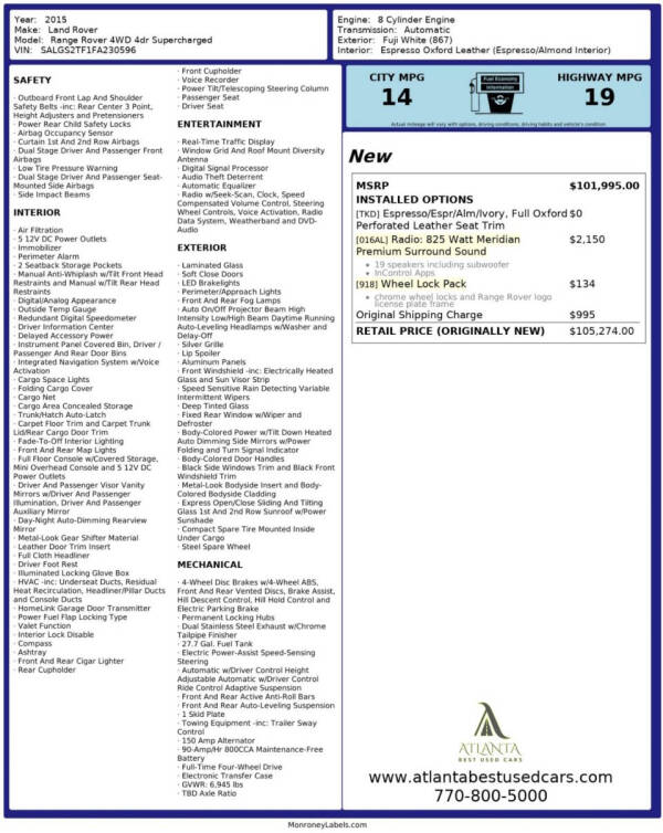 2015 Land Rover Range Rover Supercharged