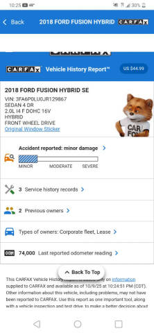 2018 Ford Fusion Hybrid SE