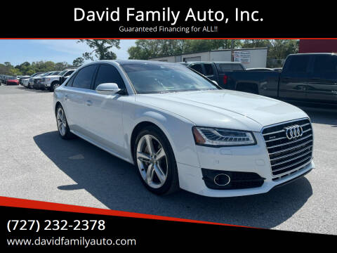 2018 Audi A8 L for sale at David Family Auto, Inc. in New Port Richey FL