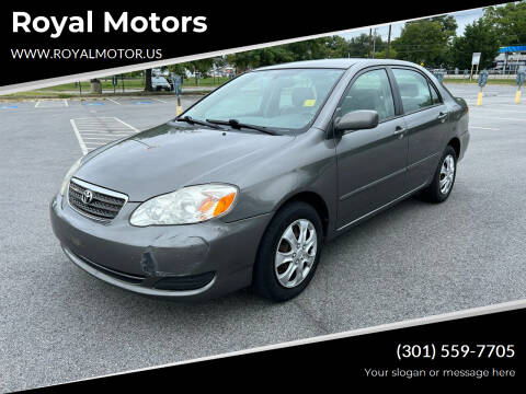 2006 Toyota Corolla for sale at Royal Motors in Hyattsville MD