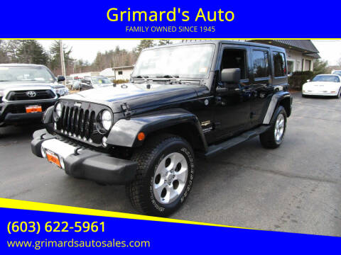 2014 Jeep Wrangler Unlimited for sale at Grimard's Auto in Hooksett NH
