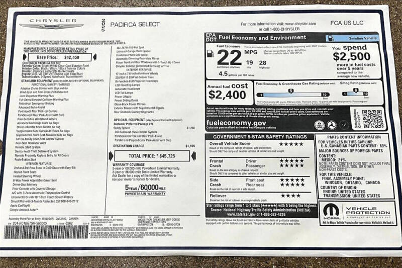 2025 Chrysler Pacifica Select